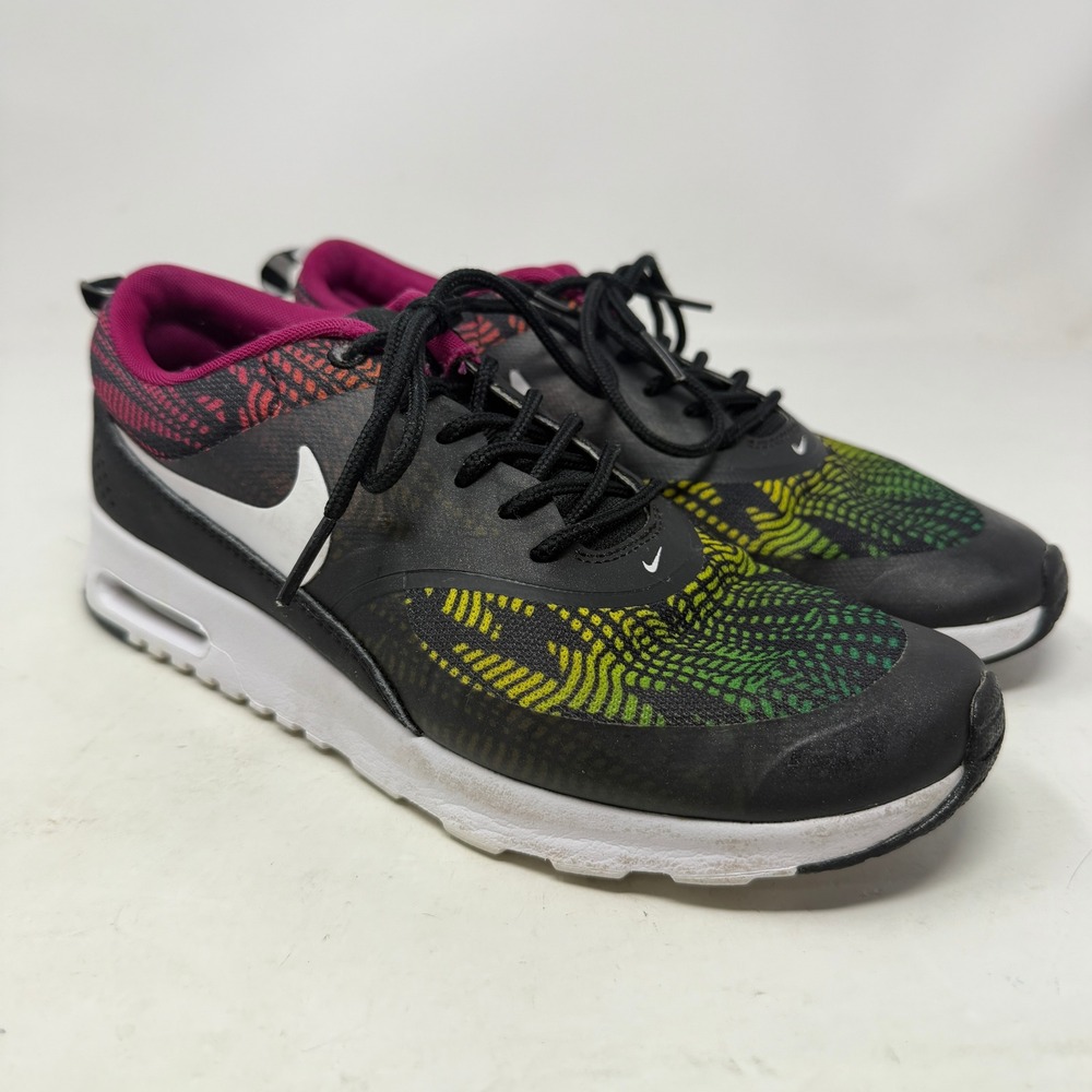 Nike Air Max Thea Womens 8.5 Black White Hyper Punch Volt 599409-020 EUC